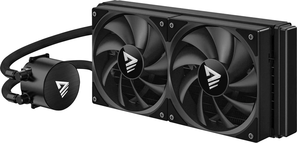 Komplet vodnega hlajenja 240 mm, 2 ventilatorja 12 cm, črn, Savio NOX