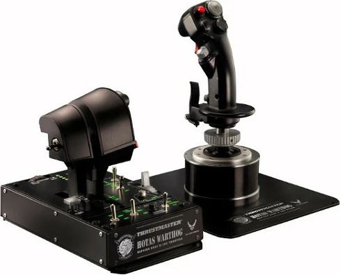 Profesionalni joystick in throttle Thrustmaster HOTAS Warthog, za PC, z napeljavo, črno/srebrn, set