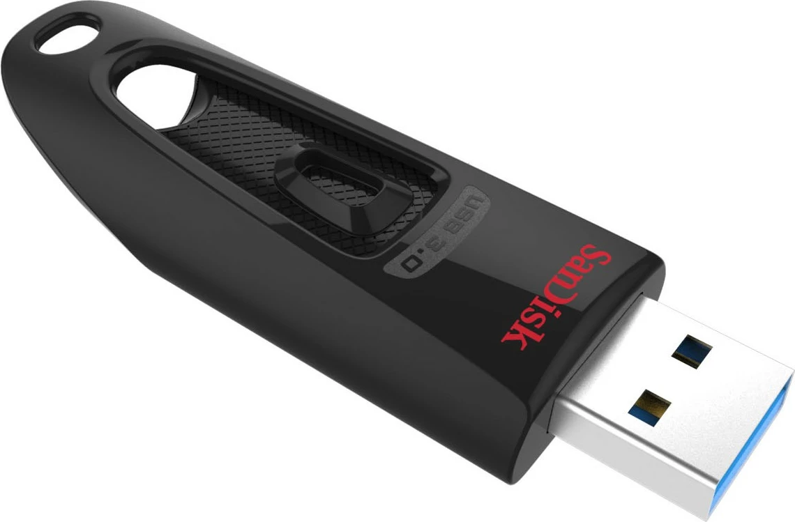 USB SanDisk Ultra, 128 GB, USB Type-A, 3.2 Gen 1, 100 MB/s, Slide, črn