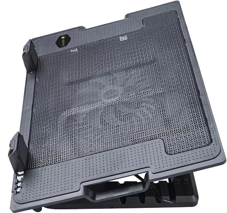 Podstavek in hladilnik za prenosnik, Techly, do 17,3", črn