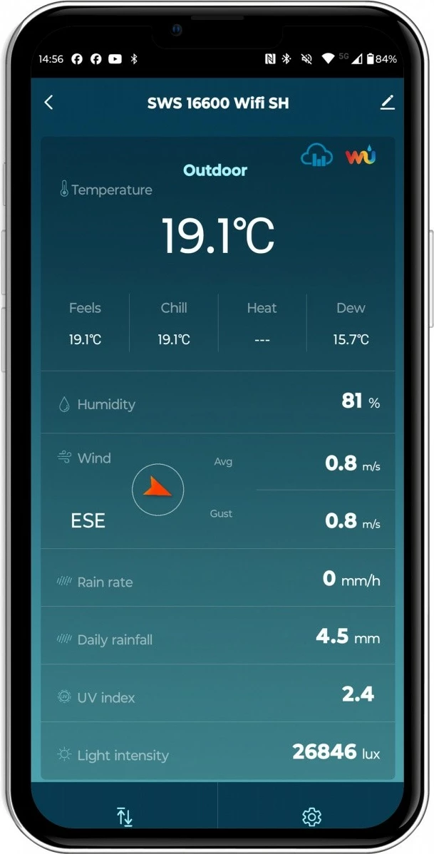 Pametni vremenski stolp Sencor SWS 16600 WiFi SH, 7-v-1 brezžični senzor in TH, bel