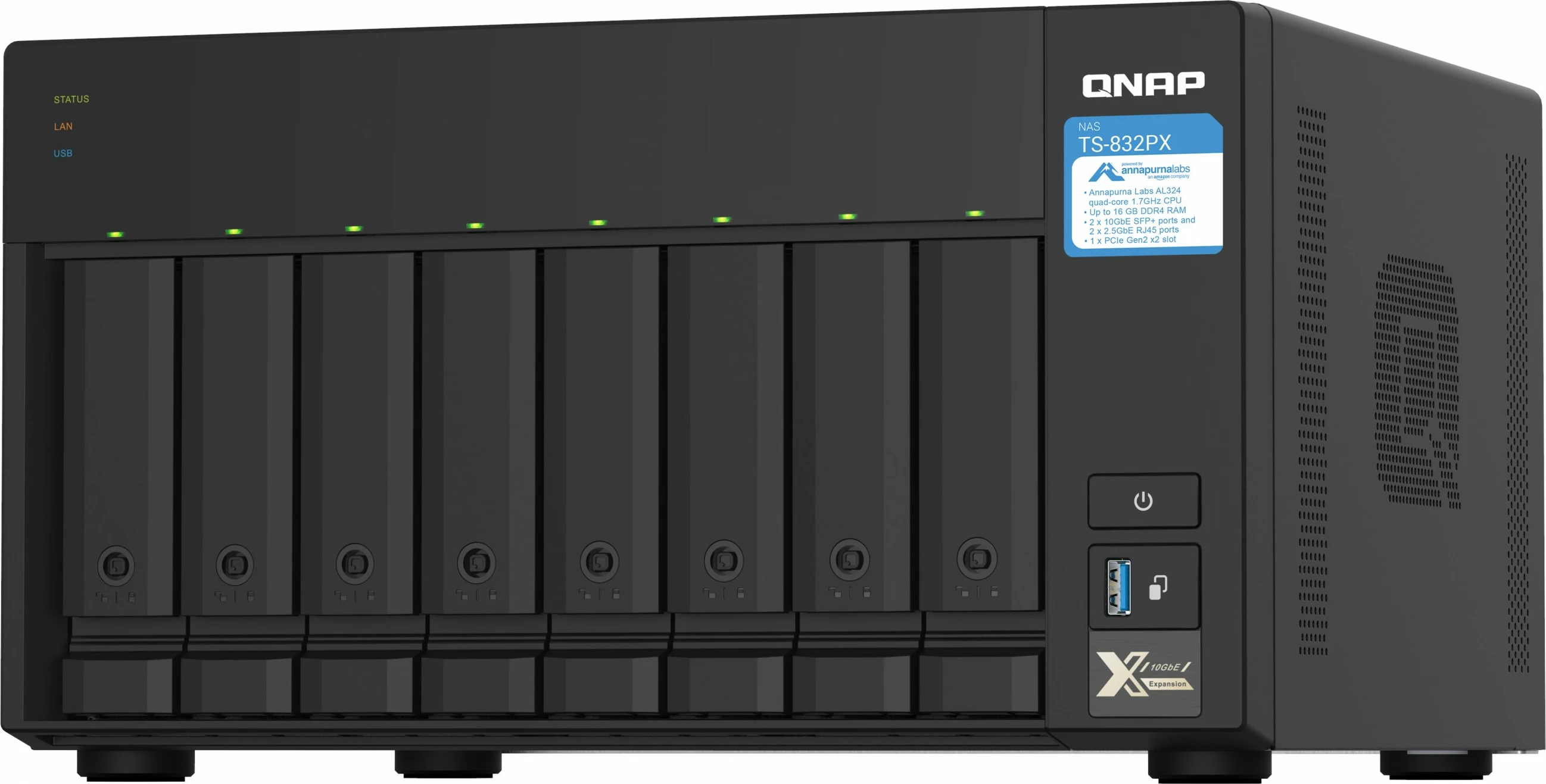 NAS QNAP TS-832PX, Tower, 4 GB DDR4