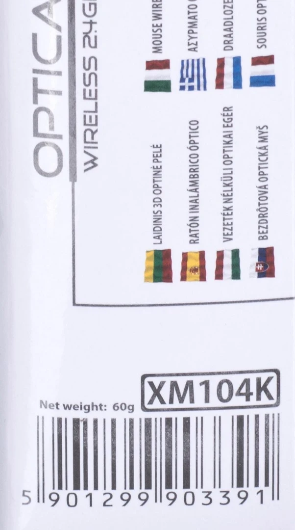 Optični miška Extreme XM104K, 1000 DPI, črn