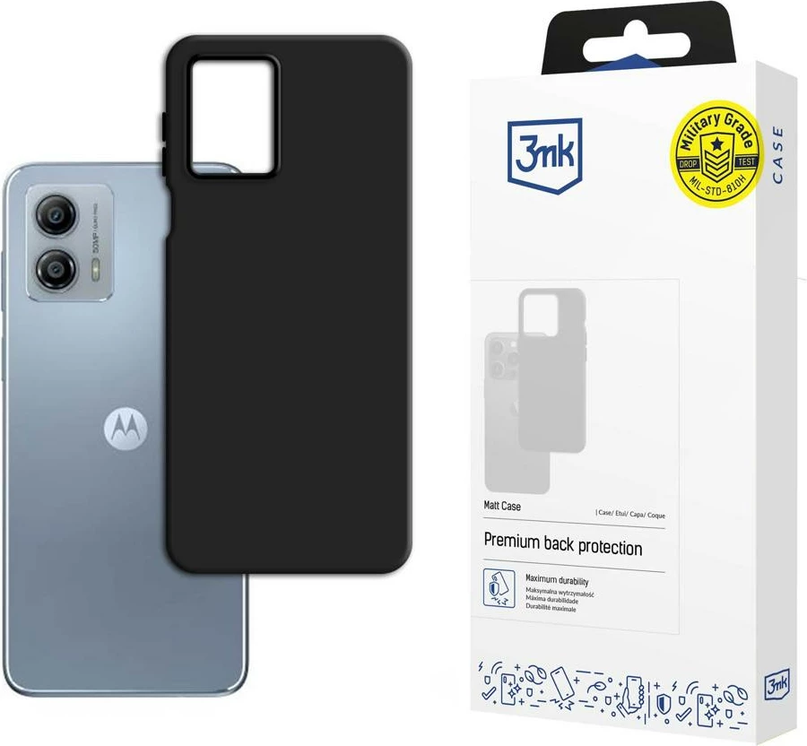 Mat ovitek za telefon 3mk za Motorola Moto G53/G13, črn