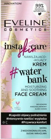 Vlažilna in pomirjujoča krema za obraz, Eveline Cosmetics Insta Skin Care, za ženske, 50 ml