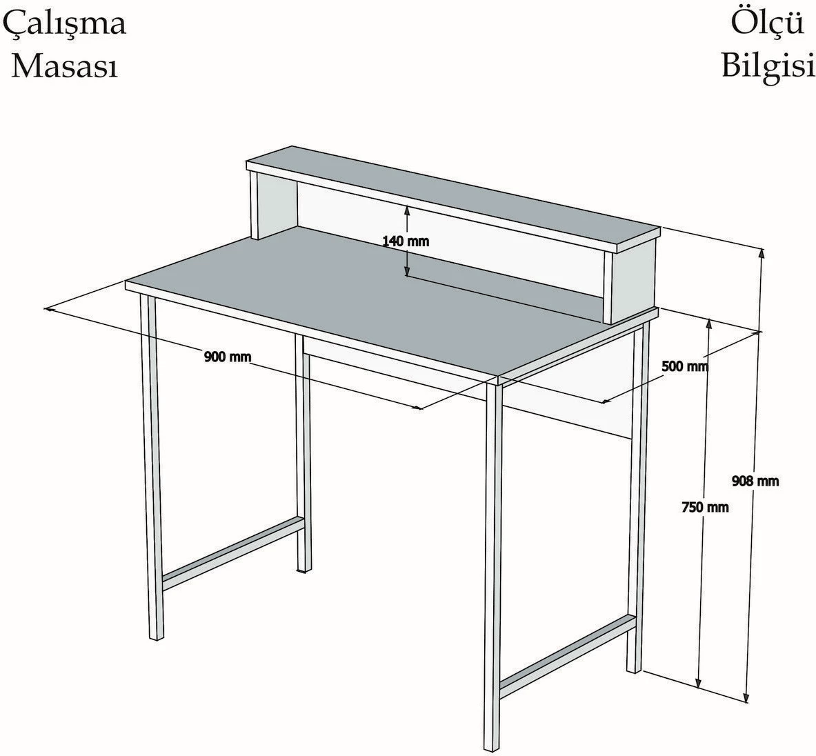 Pisalna miza Hanah Home Uso, oreščkova, črna