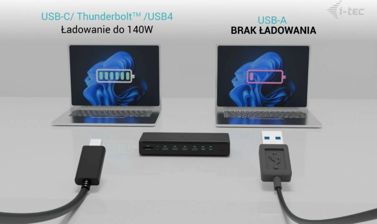 Universalen docking station i-tec CA6MONITORDOCKPD, 6x 4K/60Hz, 140W, črn