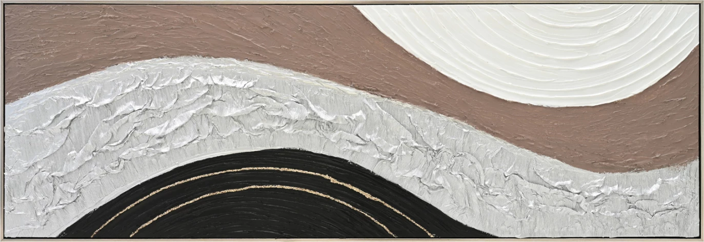 Stenska slika abstraktna FH4552.02 bež PS okvir-platno-ročno izdelana 152x4.5x52Hcm