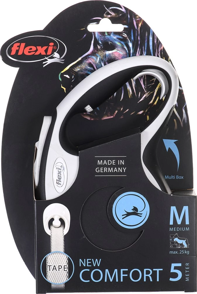 Nadzorovana vrv za psa Flexi New Comfort, 5 m, črna