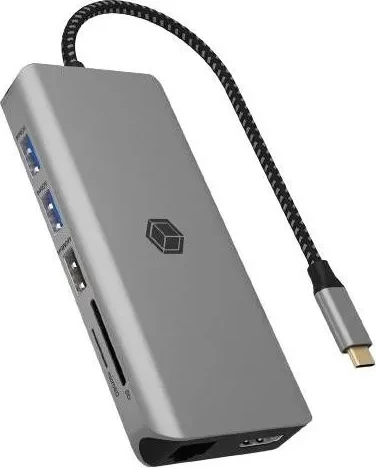 Dokovna postaja, ICY Box 12v1, USB-C, 8K, siva