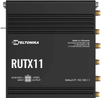 Profesionalni LTE Cat 6 usmerjevalnik, Teltonika RUTM11, 6 anten, 2 SIM, Gigabit Ethernet, črn