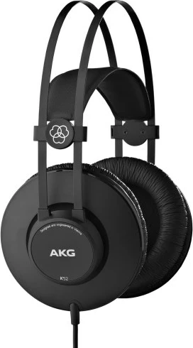 Slušalke AKG K52 z zvočnim kablom, za oder/studio, črne