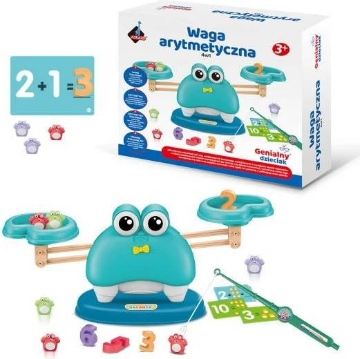 Aritmetična tehtnica 4-v-1 z magneti, izobraževalna igrača ASKATO, komplet, večbarvna, za otroke