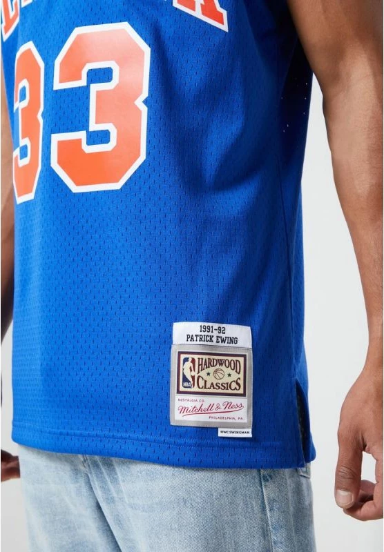 Moška majica NBA Swingman New York Knicks Patrick Ewing, Mitchell & Ness, modra