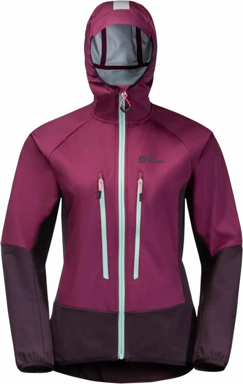 Jakna Alpspitze Hoody Jack Wolfskin, ženska, vijolična