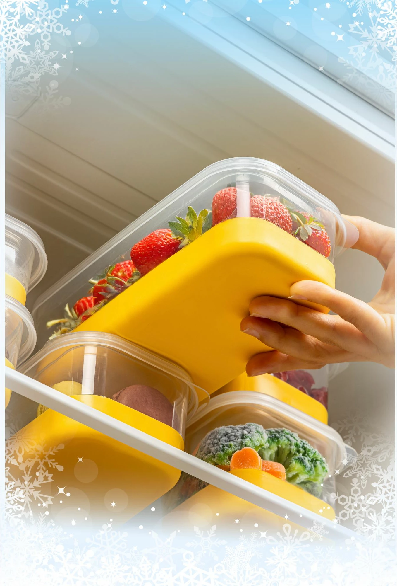 Set organizatorjev za hladilnik, 6 kosov, rumene barve, Hermia 6A