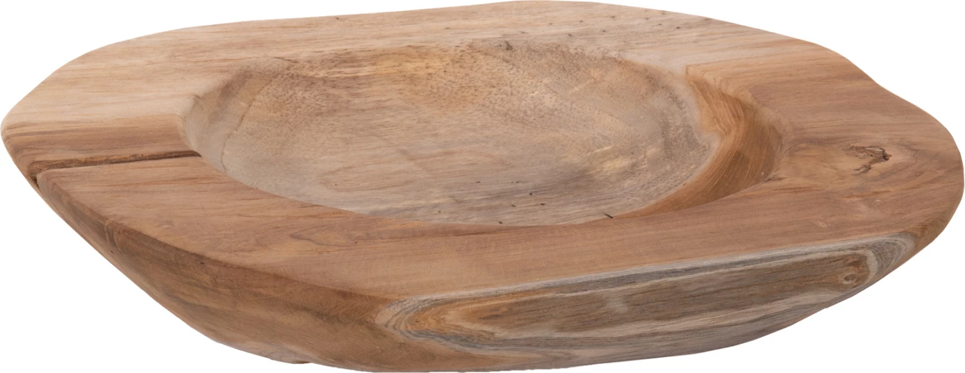 Dekorativna skleda za mizo YOKI FH9628 iz tikovine Φ39x6.5Hcm