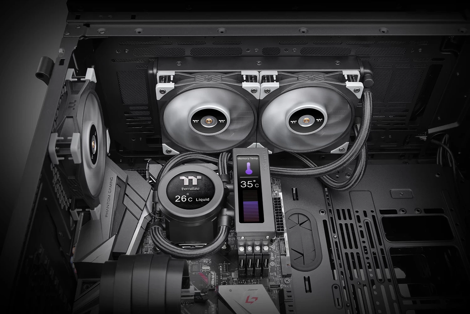 Vodno hlajenje vse-v-enem za procesor in RAM Thermaltake Floe RC Ultra 240, LCD, 240 mm, črno