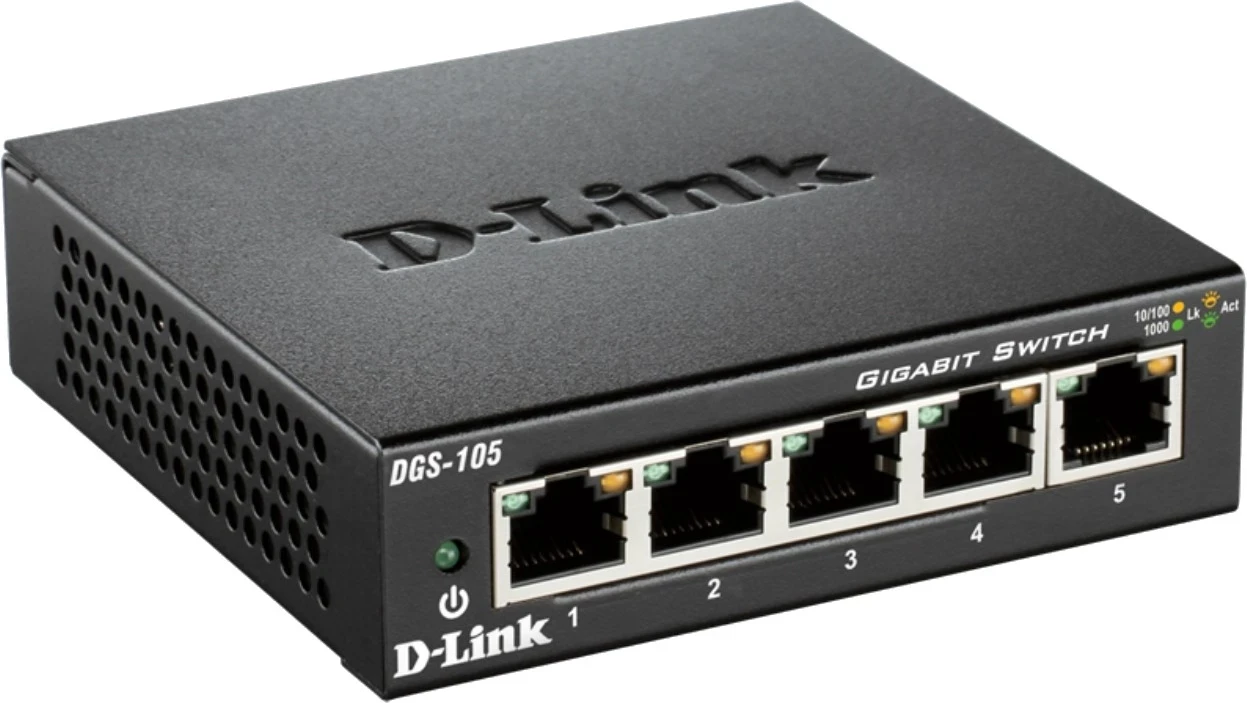 Stikalo D-Link DGS-105/E, črno