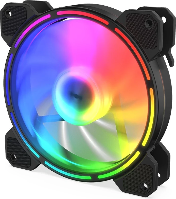 Ventilator za ohišje KRUX LUNAR 120 ARGB, črn