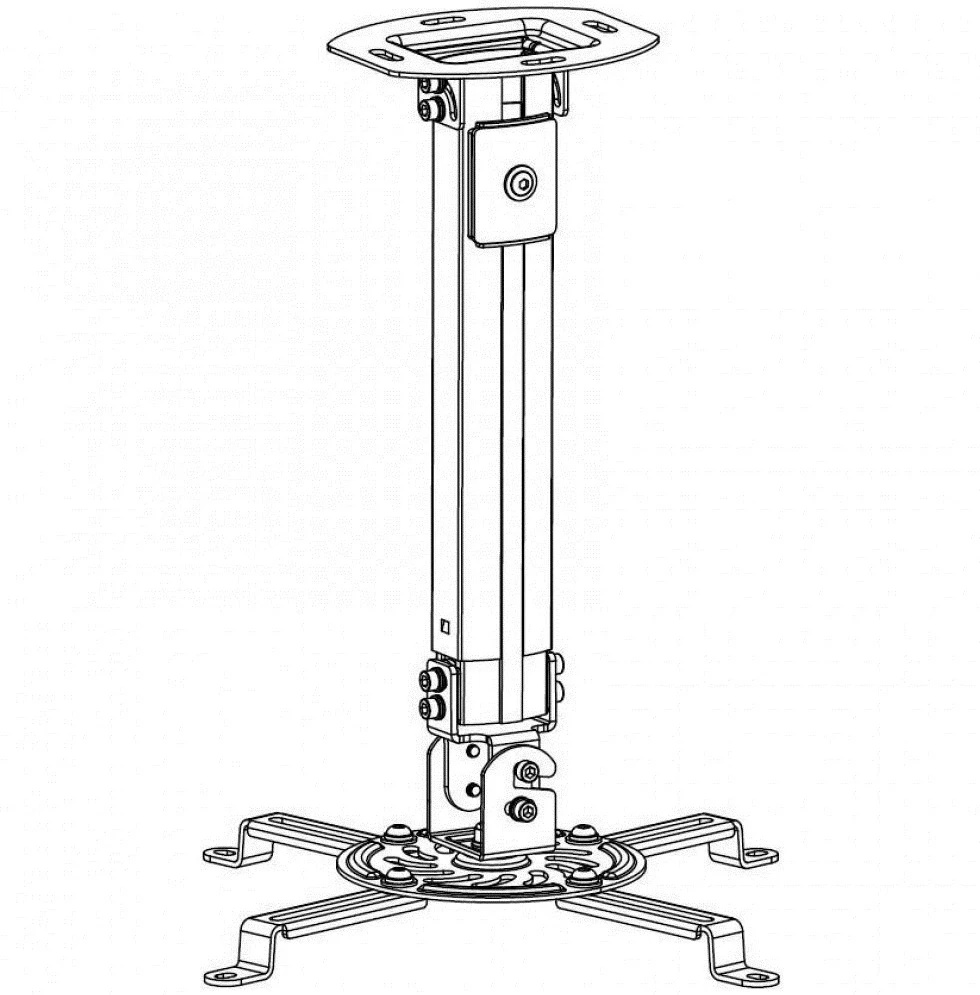 Nosilec za projektor Techly, 545–900 mm, siv