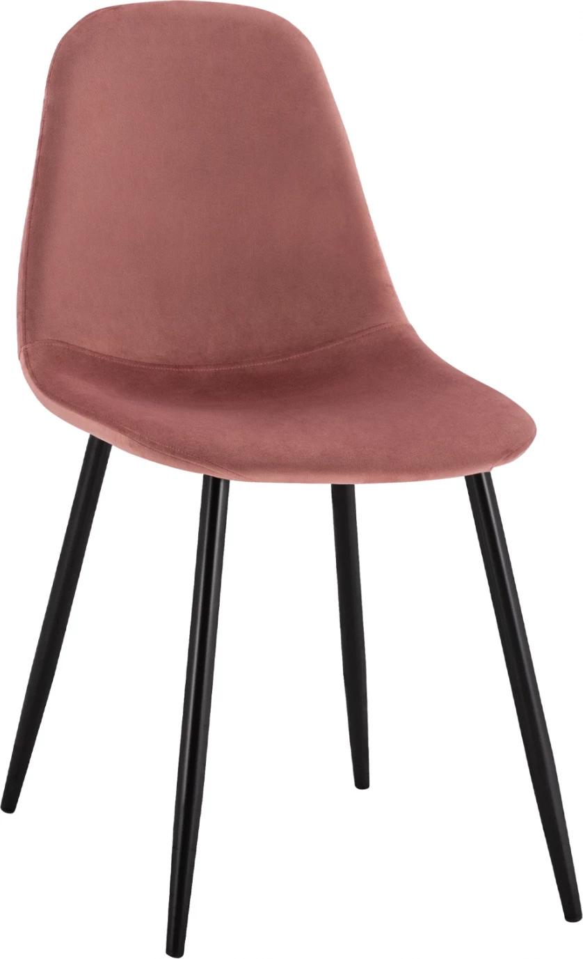 Jedilni stol Leonardo v barvi gnilega jabolka iz žameta z kovinskimi nogami FH00100.02 45x53x85 cm, set 4 kosov