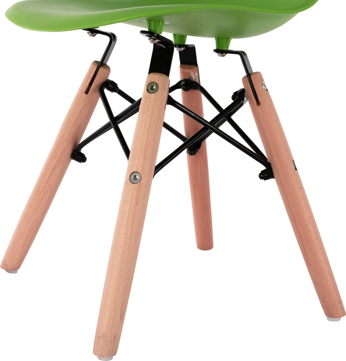 Stol Twist Kid FH8453.03 z lesenimi nogami in zelenim sedežem 30,5x33x59 cm, set 4 kosov