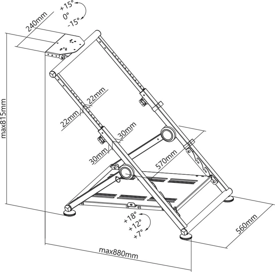 Zložljiv stalek za volan Audiocore RS155, za PC/PlayStation/Xbox, črn