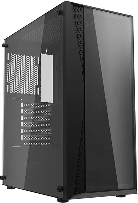 Računalniško ohišje z 4 ventilatorji ARGB, Mid Tower, ATX — Darkflash DK352 Plus, črn