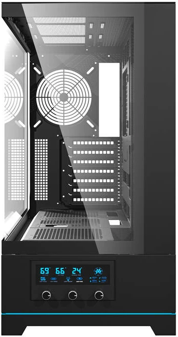 Big Tower ohišje Darkflash DY451, brez ventilatorjev, črno
