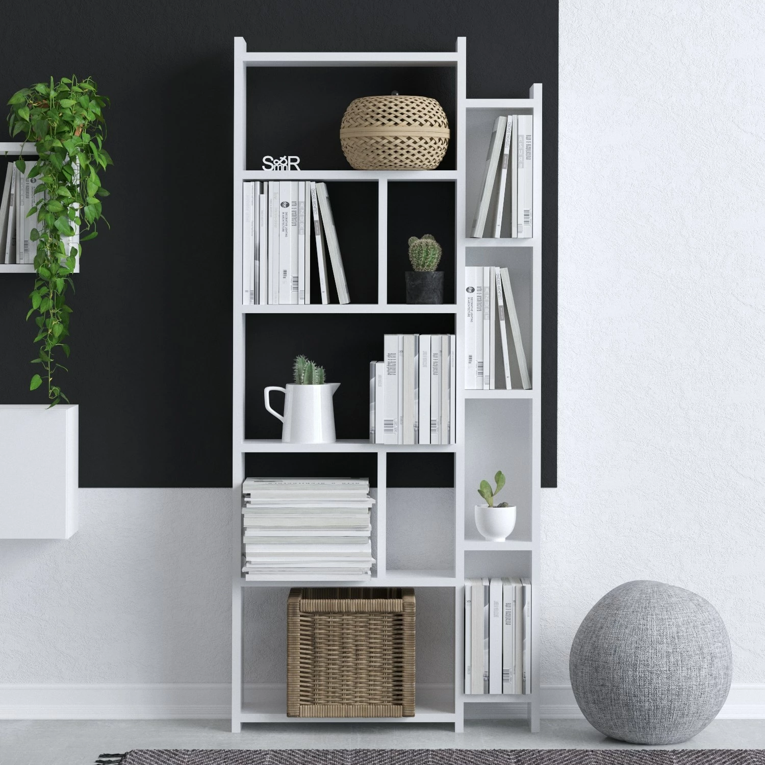 Polica za knjige Nina Hanah Home, bela