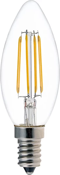 LED žarnica C35 4W 3000K E14 prozorna