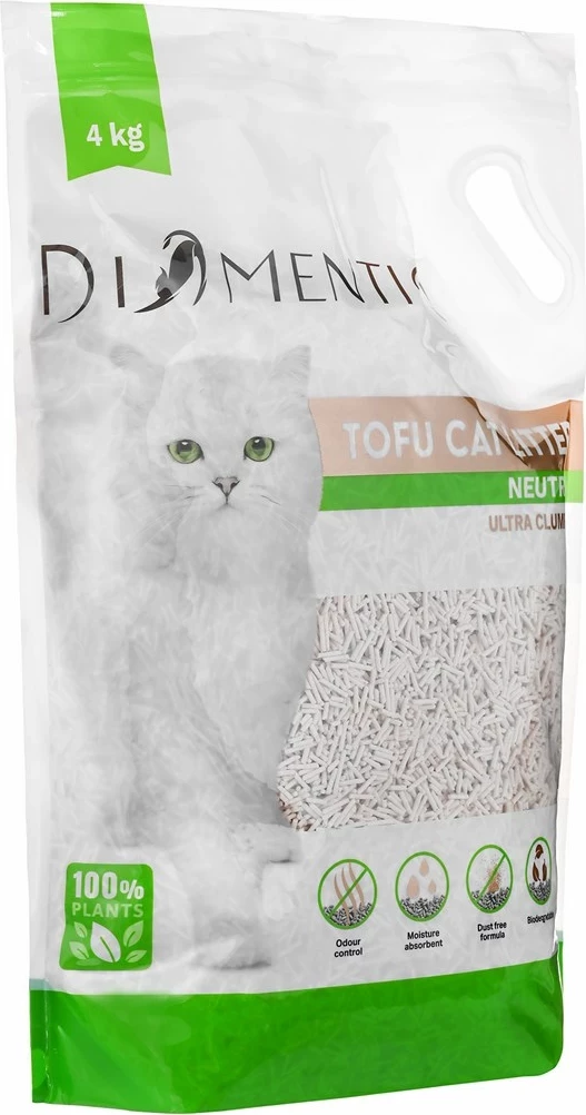 Ultra klumpajoča rastlinska mačja stelja, Diamentiq Neutral, 4 kg