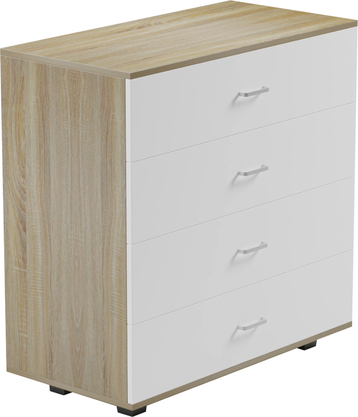 Komoda s 4 predali FH8996.04 melamin v sonoma-beli 80x40x83Hcm