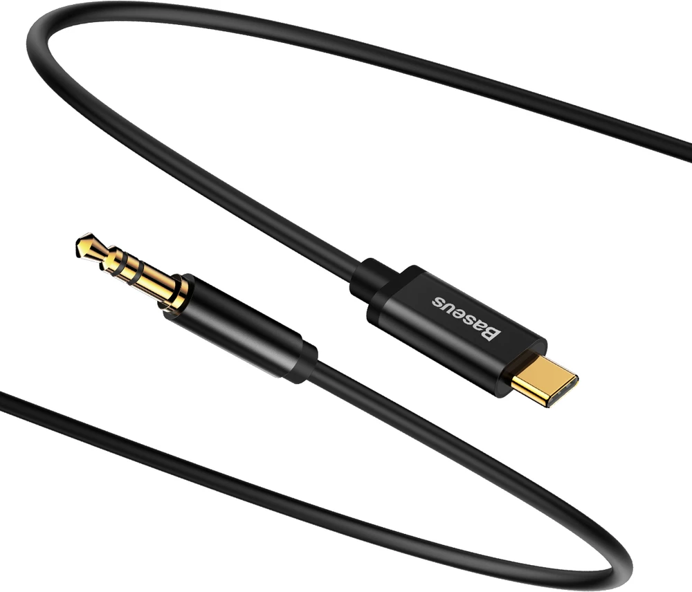 Avdio kabel USB Type-C na 3,5 mm Baseus CAM01-01, 1,2 m, črn