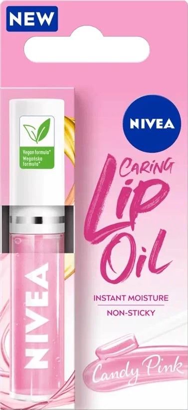 Olje za ustnice NIVEA Caring Lip Oil Candy Pink, za ženske, 5,5 ml