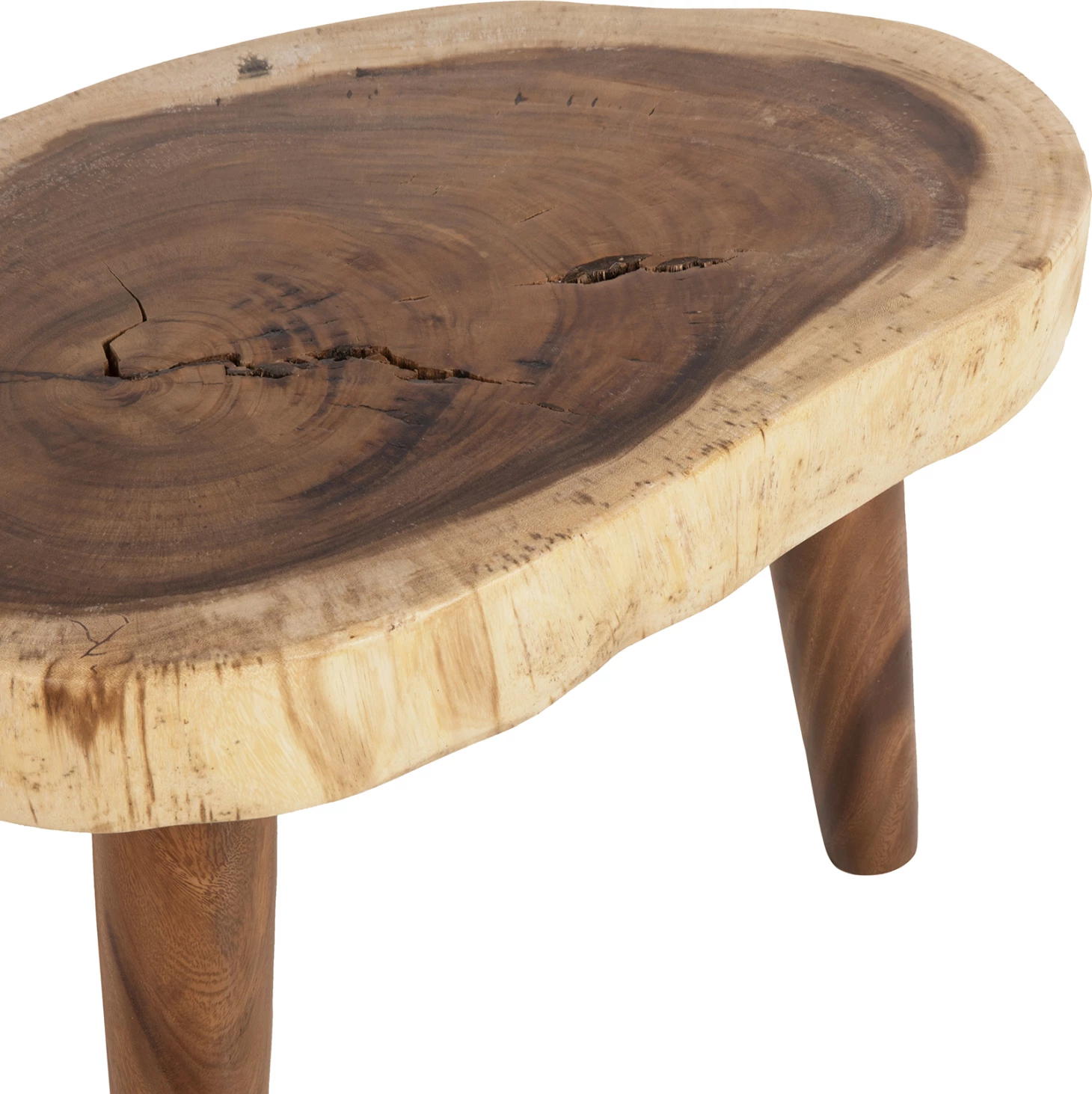 Klubska miza DOMPU FH9630 iz masivnega lesa suar 8 cm debela mizna plošča 66x44x46H cm