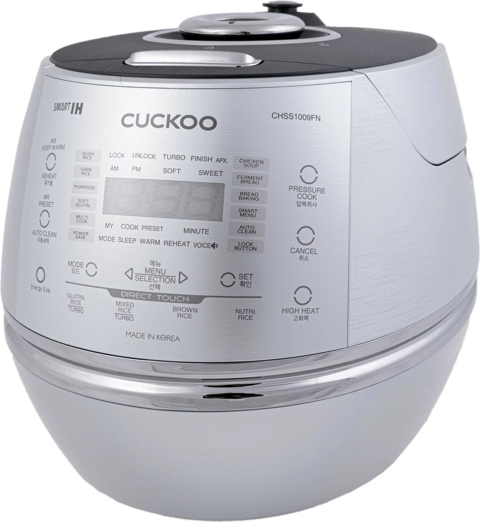 Kuhalnik riža, 1,8 L, tlak, indukcija, kovinski Cuckoo CRP-CHSS1009FN
