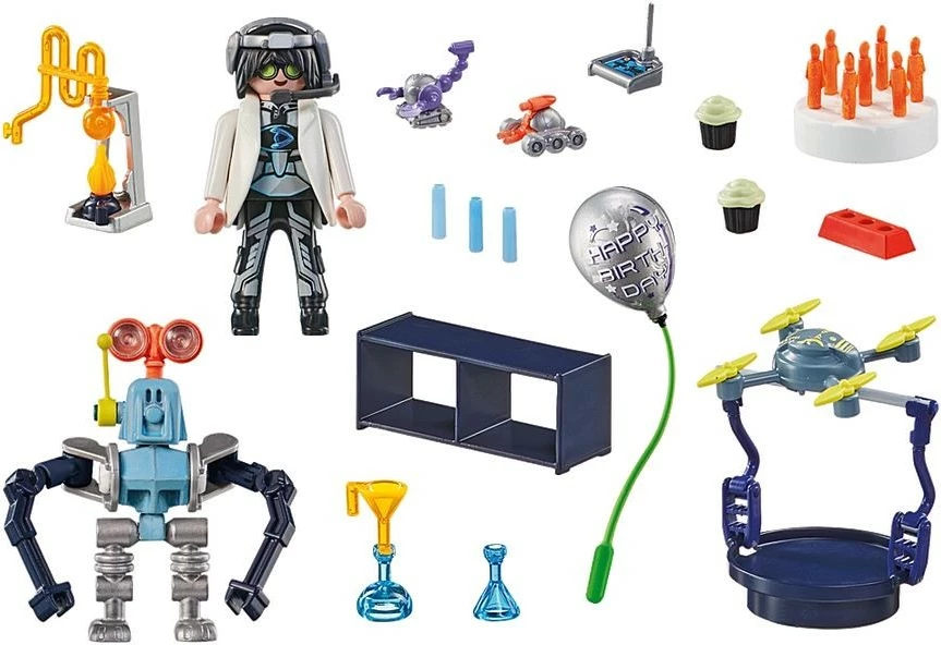 Set figuric Playmobil My Life 71450, znanstvenik z roboti, plastika