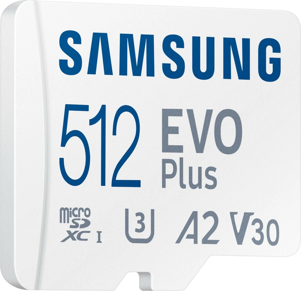 MicroSDXC kartica 512 GB, UHS-I, 160 MB/s, Class 3 (U3), V30, Samsung MB-MC512S, bela