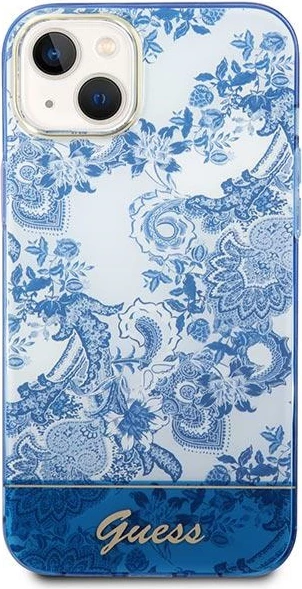 Ovitek Porcelain Collection za iPhone 14 Plus 6,7", Guess, moder