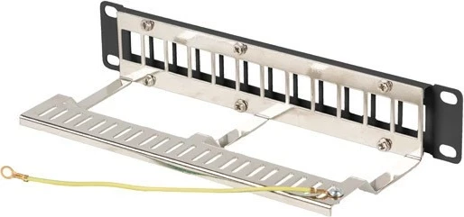 Patch panel 12 vrat, 1U, 10", črn LANBERG