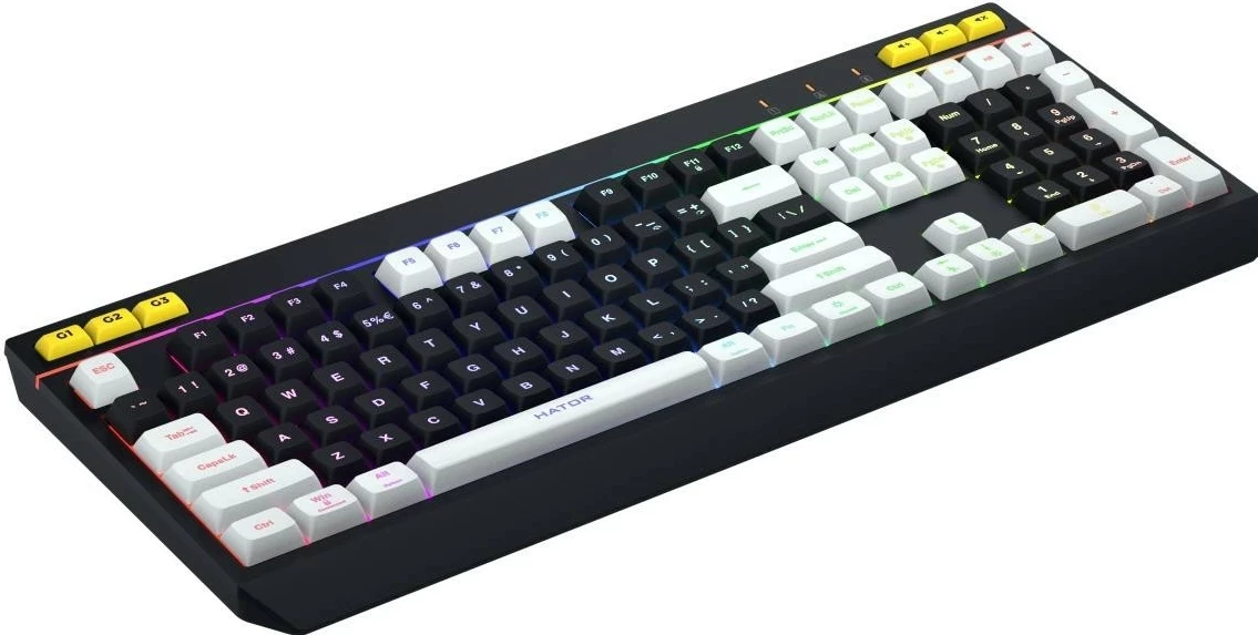 Gaming tipkovnica Icefall HTK400US, Hator, RGB, z žico, črno-bela