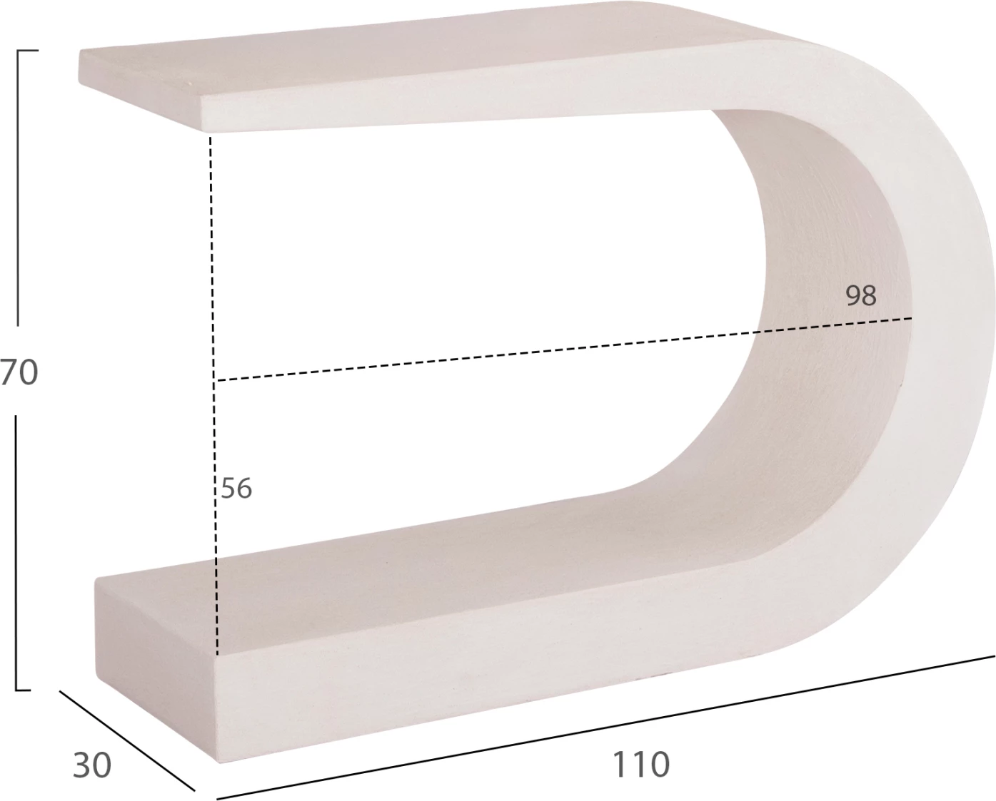 Konzola serije Santorini FH18049 MDF v barvi off-white 110x30x70H cm