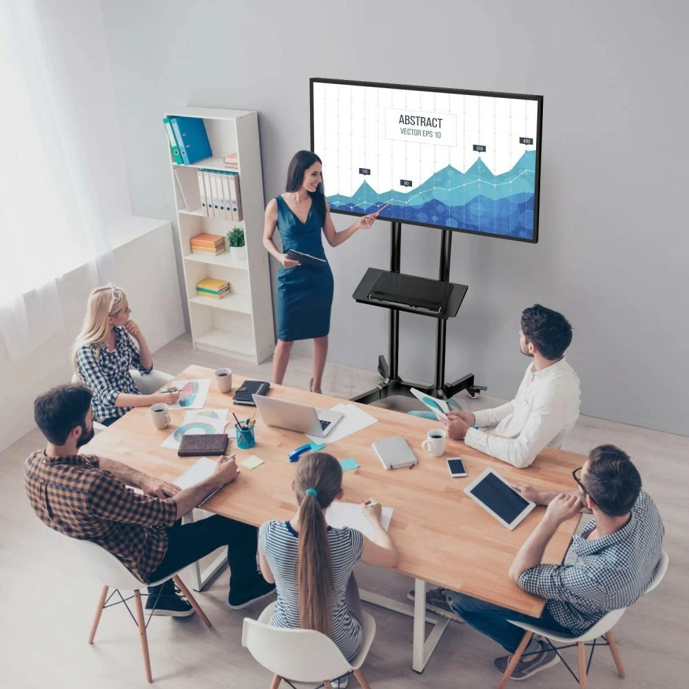 Premično stojalo za TV, 37–70 inč, 50 kg, 2 police Techly 364477, črno