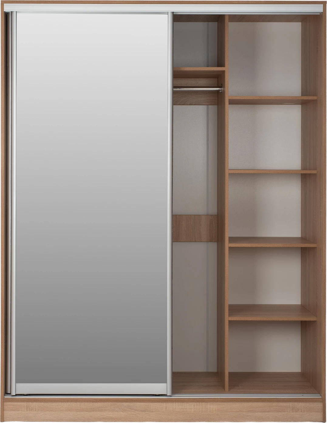 Garderobna omara 180x60x210 drsna vrata z ogledalom sonoma hrast FH2437