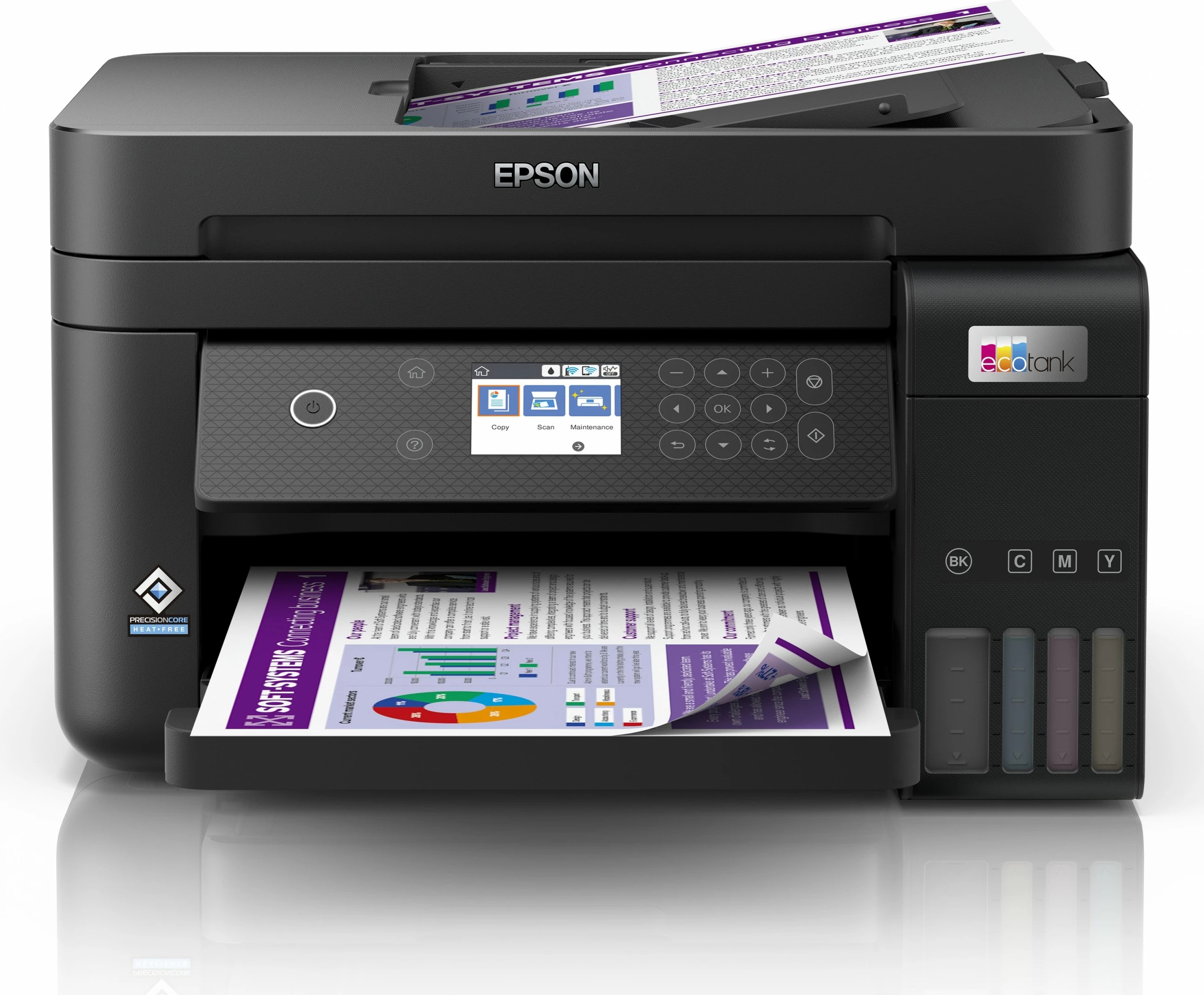 Multifunkcijski tiskalnik Epson EcoTank ET-3850, barven, A4, Wi‑Fi, LCD, črn