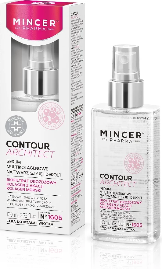 Serum s kolagenom za obraz, vrat in dekolte, Mincer Pharma Contour Architect Multilevel No.1605 za ženske, 100 ml