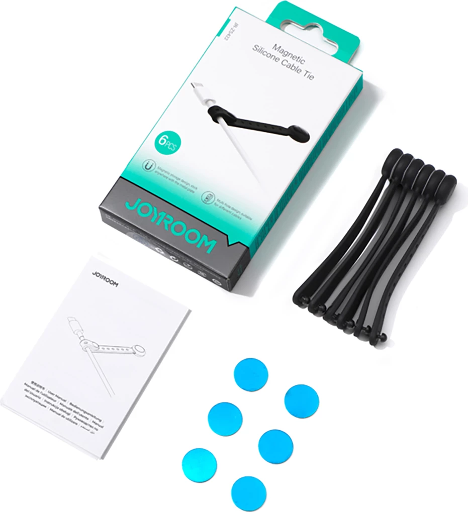 Set magnetnih trakov za kable Joyroom JR-ZS422, 6 kos, črn
