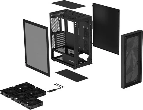 Računalniško ohišje Midi Tower Genesis Diaxid 605F, ATX, USB-C, črn